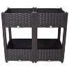 Okak Raised Garden Bed with Drainage Plug - Elevated Planter Box for Vegetables, Herbs, Flowers, Outdoor Gardening,1/2 Pack - 3 of 4
