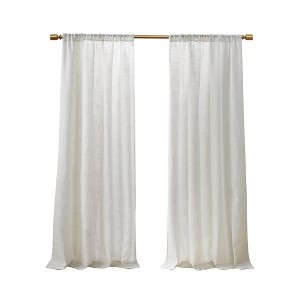 Gracie Mills Eulalie Light Filtering Linen Blend Lightweight Curtain Panel Pair - 1 of 4