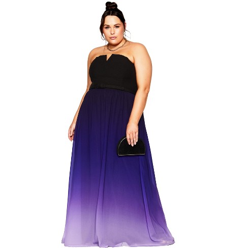 Women's plus size purple cheap dress