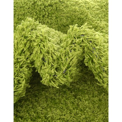 Lush Green Square Synthetic Shag Rug 8'x8' - Reversible & Easy Care