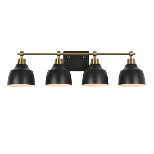 LNC Darren 29-in 4-Lights Matte Black and Gold Modern/Contemporary Vanity Lights - 1 of 1