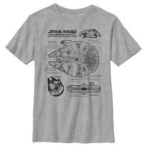 Boy's Star Wars: A New Hope Solo's Hunk of Junk Schematics T-Shirt - 1 of 4