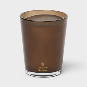 Glass Tobacco Bergamot Jar Candle Brown 35.8oz