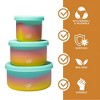 Silipint: Silicone Lidded Bowls: Set of 3: Aurora - 10, 20 & 30oz - Flexible - 4 of 4