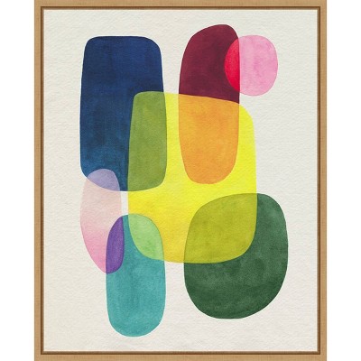 Sunlit Spectrum II Abstract Canvas Print with Maple Frame