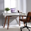 Black 42 Inch Mid Century Home Office Writing Desk Modern Simple Computer Desk with Drawer - 2 of 4