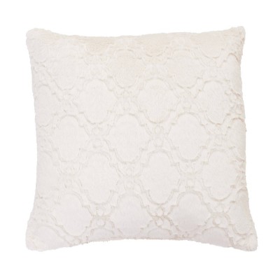 2pk Mia Lattice Square Throw Pillows and Throw Blanket Ivory - Decor Therapy