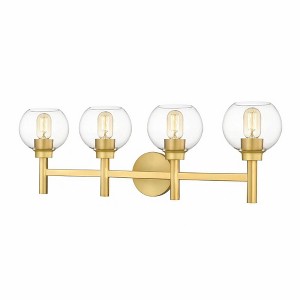 Sutton 4-Light Vanity Wall Sconce - Modern Steel Design with Clear Glass Shades - 1 of 4