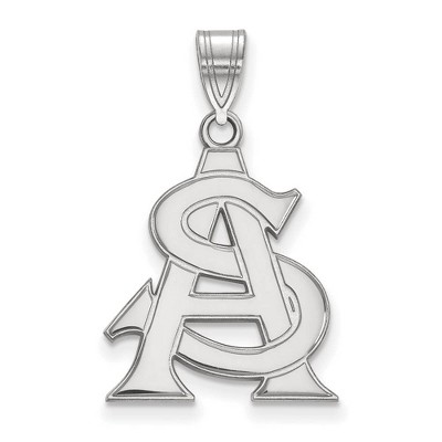 Black Bow Jewelry 10k White Gold Arizona State Sun Devils NCAA Large Pendant