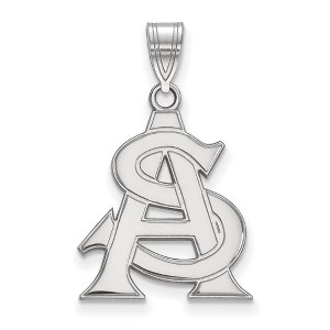 Black Bow Jewelry 10k White Gold Arizona State Sun Devils NCAA Large Pendant - 1 of 3