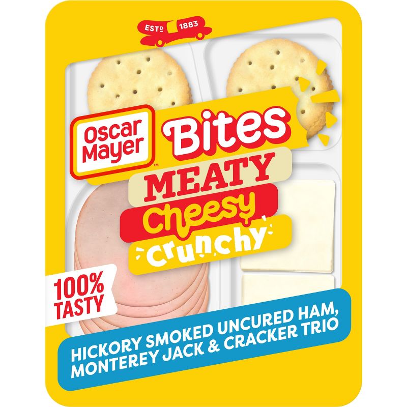 Oscar Mayer Bites with Ham, Monterey Jack Cheese and Crackers - 3.3oz, 1 of 11