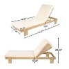 Christopher Knight Home Tobias Patio Adjustable Acacia Wood Chaise Lounge with Water-Resisiant Cushion - 3 of 4