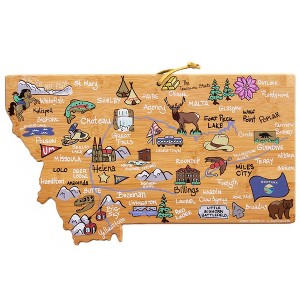 Totally Bamboo Montana Fish Kiss Cutting Board: Lightweight Bamboo, Multicolored, 16"x9.5", Hand Wash, 1-Year Warranty - 1 of 4