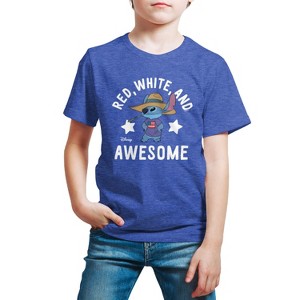 Boys' - Lilo and Stitch - Red White And Awesome Short Sleeve Graphic T-Shirt - 1 of 4