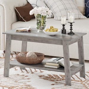 Stylish 31.5" Coffee Table with Open Shelves - 2-Tier Modern Industrial Design - 1 of 4