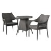 Ceylon 3pc Wicker Patio Bistro Set: Outdoor Dining Furniture with Round Table - Christopher Knight Home - 2 of 4