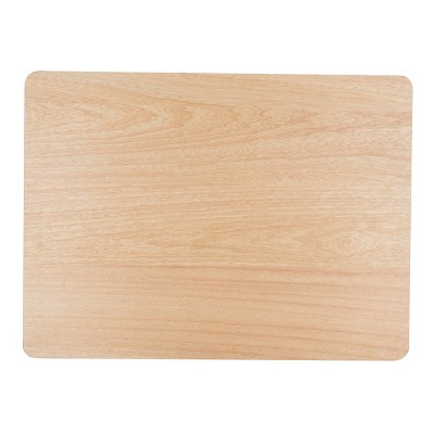 Natural Rubberwood 1-Drawer Nightstand with Graduated Legs