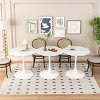 31.50"Modern Octagonal Coffee Table with MDF Table Top or Marble Table Top,Metal Base, for Dining Room - 3 of 4
