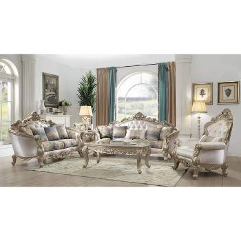 94" Gorsedd Fabric Sofa Antique White - Acme Furniture