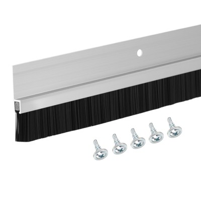 Unique Bargains Aluminum Nylon Door Brush Bottom Sweeps 35.46" x 1.89" Silver 1 Pc