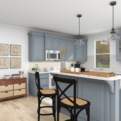 Rustic Brown Mango Wood Rectangular Tray Set with Slot Handles