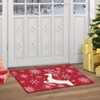 Christmas Doormat Red Holiday Decorative Christmas Deer Pattern Rug - 3 of 4