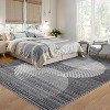 Modern Geometric Washable Area Rug - Non-Slip Stain Resistant Low Pile Carpet for Living Room, Bedroom & Dining Room - 3 of 4