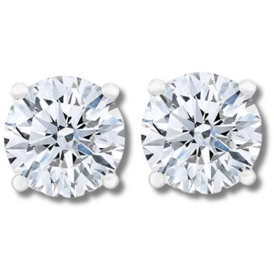 Pompeii3 Certified 3Ct TW Diamond Studs 14k Gold Screw Backs Lab Created