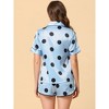 cheibear Women's 2 Packs Satin Nightwear with Shorts Lounge Polka Dots Pajama Set - 3 of 3