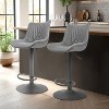 NEWLAYOUT Adjustable Counter Height Bar Stools Set of 3, Modern Faux PU Leather Upholstered for Kitchen - 2 of 4