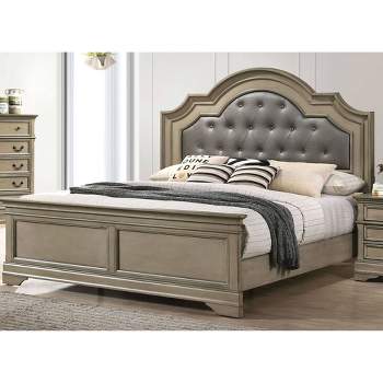 Kritan Padded Headboard Panel Bed Antique Warm Gray - HOMES: Inside + Out