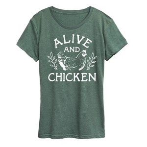 Women's - Instant Message - Alive And Chicken Short Sleeve Graphic T-Shirt - 1 of 4
