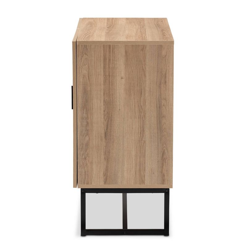 Darien Wood and Metal 2 Door Storage Cabinet Brown/Black - Baxton Studio, 6 of 14