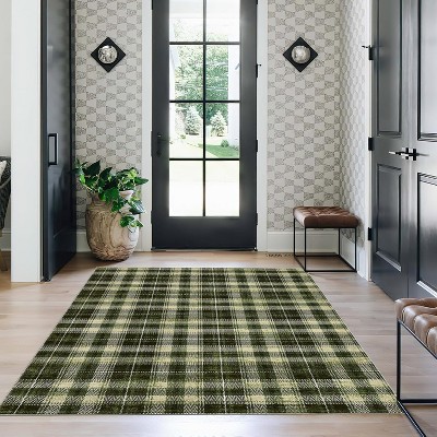 Washable Area Rug Non-Shedding & Easy Care Mat for Kitchen Dining Room Living Room Bedroom Home Decor, Modern Farmhouse Foldable Thin Non Slip Carpet