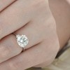 Pompeii3 3 1/2Ct Cushion & Round Cut Moissanite Engagement Ring 14k White Gold - 4 of 4