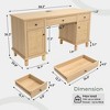 Brafabhome Computer Desk with Power Outlets, Writing Desk with 3 Drawers & 2 Storage Cabinet, Rattan Executive Desk for Bedroom Home office | Nature - 2 of 4