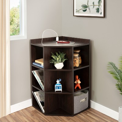Home Imports Emporium Grid Corner Cabinet with USB Ports & Outlets