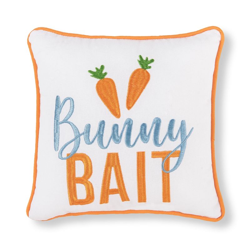 C&F Home 10" x 10" Bunny Bait Embroidered Throw Pillow, 1 of 6