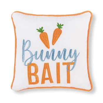 C&F Home 10" x 10" Bunny Bait Embroidered Throw Pillow