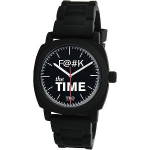 TKO Orlogi Unisex "F@#K the Time"  Expression Watch with Black Rubber Band - 1 of 2