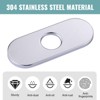 WOWOW 6.3 in. x 2.5 in. x 0.3 in. Stainless Steel Bathroom Sink Faucet Hole Cover Deck Plate Escutcheon in Chrome - 4 of 4