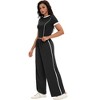 ATHLECHIC Women's 2 Piece Sets Short Sleeve Crew Neck Long Wide Leg with Pockets Pants - 3 of 4