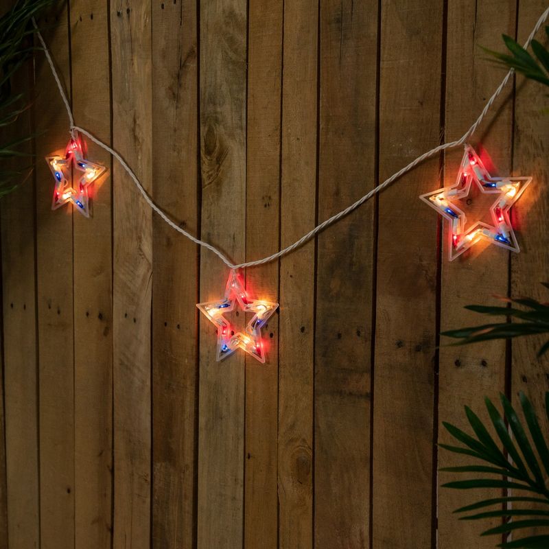 Northlight 5ct Patriotic Star Fourth of July Light Set, 5.25ft White Wire, 2 of 5