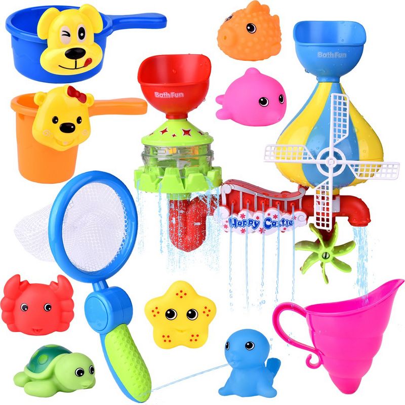 Fun Little Toys Water Wheel Bathtub Set, 11 pcs, 1 of 8