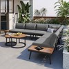 Whisen 6-Piece Outdoor Sectional Sofa Set with Round Nesting Coffee Tables and Seating Sofa with Cushions - 4 of 4