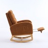 Kumasinova Plush Teddy Fabric Modern Accent Rocing Chair with Extandable Footrest&Side Pockets,Versatile Armchair Rocker with 300lbs Max - 3 of 4