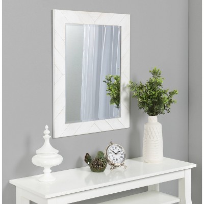 Rustic White Wood Full Length Vanity Mirror