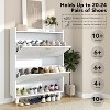 TIRAMISUBEST White Shoe Storage Cabinet with 2 Flip Drawers & Adjustable Shelves - Holds 20-24 Pairs, Entryway Shoe Organizer - 4 of 4