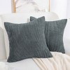 PiccoCasa Soft Corduroy Striped Cushion Decorative Throw Pillowcase 2 Pcs - 2 of 4