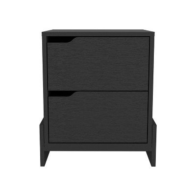 NicBex 17 inch Wide Nightstand with 2 Drawers,Wooden Side Table with Sturdy Base,Modern Bedside Table for Bedroom,Living Room